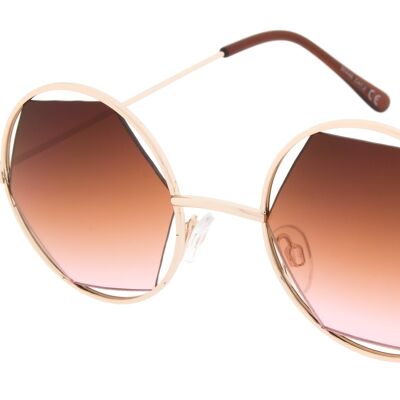 Sunglasses - Icon Eyewear JOLIE - Light Gold / Brown-Rose frame with Brown Rose lens