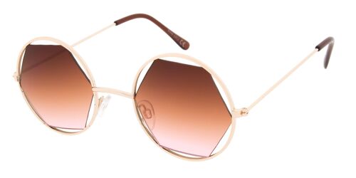 Sunglasses - Icon Eyewear JOLIE - Light Gold / Brown-Rose frame with Brown Rose lens