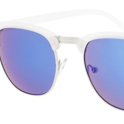 Gafas de sol - Icon Eyewear CAIRO - Marco transparente mate / lente azul con lente espejo azul