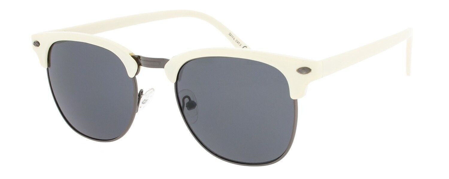 Sonnenbrille - Icon Eyewear CAIRO - Gebrochen weißer Rahmen mit grauen Gläsern