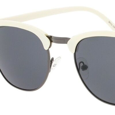 Sonnenbrille - Icon Eyewear CAIRO - Gebrochen weißer Rahmen mit grauen Gläsern