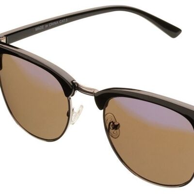 Sunglasses - Icon Eyewear CAIRO - Black / Blue frame with Blue mirror lens