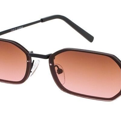 Sonnenbrille - Icon Eyewear OLLIE - Schwarzer Rahmen mit Gläsern in Brown Rose