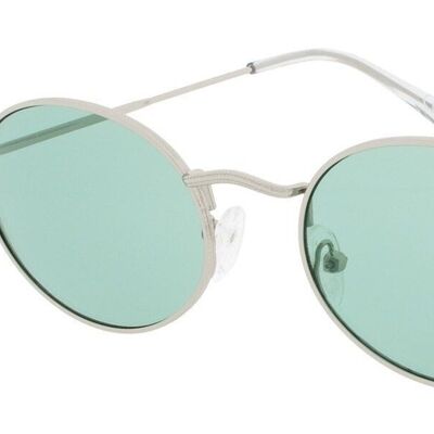 Sonnenbrille - Icon Eyewear OLSEN - Silber / Grüner Rahmen mit grünen Gläsern