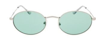 Lunettes de soleil - Icon Eyewear OLSEN - Monture Argent / Vert avec verres Vert 2