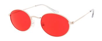 Lunettes de soleil - Icon Eyewear OLSEN - Monture dorée avec verres rouges 1