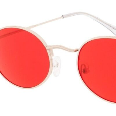 Lunettes de soleil - Icon Eyewear OLSEN - Monture dorée avec verres rouges