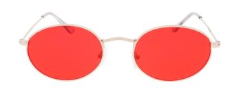 Lunettes de soleil - Icon Eyewear OLSEN - Monture dorée avec verres rouges 2