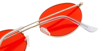 Lunettes de soleil - Icon Eyewear OLSEN - Monture dorée avec verres rouges 3