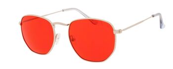 Lunettes de soleil - Icon Eyewear AUGUST - Monture Or / Verres Rouges avec verres Rouges 1