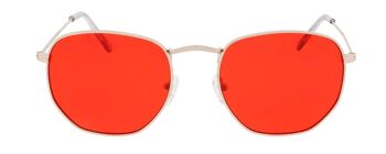 Lunettes de soleil - Icon Eyewear AUGUST - Monture Or / Verres Rouges avec verres Rouges 2