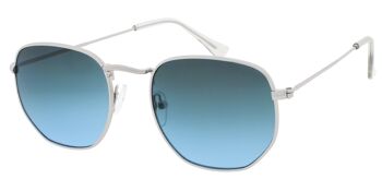 Lunettes de soleil - Icon Eyewear AUGUST - Monture Argent avec verres Vert / Bleu 1