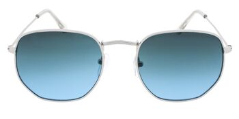 Lunettes de soleil - Icon Eyewear AUGUST - Monture Argent avec verres Vert / Bleu 2