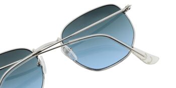 Lunettes de soleil - Icon Eyewear AUGUST - Monture Argent avec verres Vert / Bleu 3