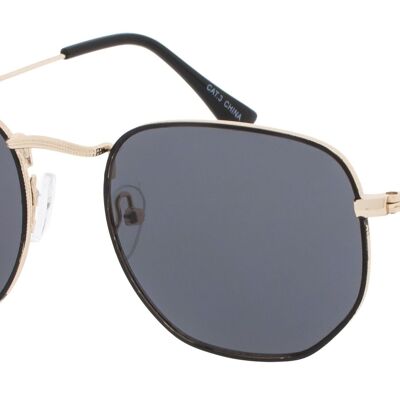 Sonnenbrille - Icon Eyewear AUGUST - Schwarzer Rahmen mit grauen Gläsern