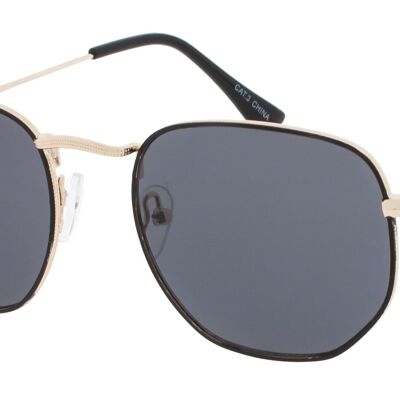Sonnenbrille - Icon Eyewear AUGUST - Schwarzer Rahmen mit grauen Gläsern