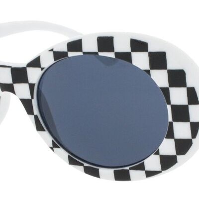 Lunettes de soleil - Icon Eyewear GRUNGE - Monture Noir & Blanc avec verres Gris