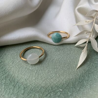 Friendship gold or silver plated gemstone ring (BAGEM19)