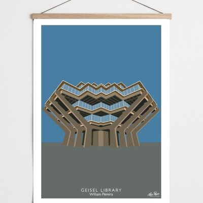 Póster de arquitectura - Biblioteca Geisel
