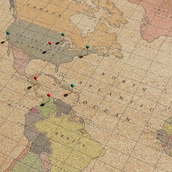Carte du monde en liège Old School - Impression numérique 4