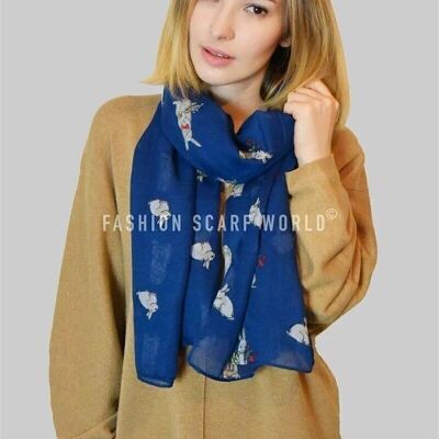 Countryside Rabbit Printed Scarf