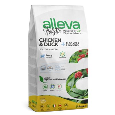 Croquette Sans Céréales pour Chiot Medium aux Poulet et Canard + Aloe Vera et Ginseng 12 kg