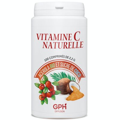 Vitamina C Natural Acerola + Azúcar de Coco Orgánico - 175 mg - 100 comprimidos