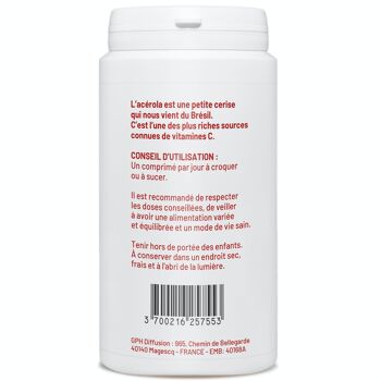 Vitamine C naturelle Acérola + Sucre de coco Biologique - 175 mg - 100 comprimés 2