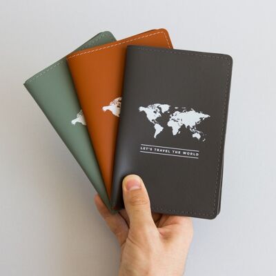 Protège passeport en cuir recyclé
