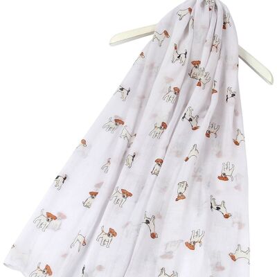 Jack Russell Dog Printed Scarf
