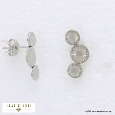 Boucles d'oreille acier inox minimaliste soleil 0321038