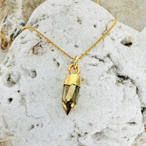 The En Pointe Pyrite Gemstone Necklace - Gold Plated