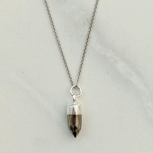 The En Pointe Pyrite Gemstone Necklace - Sterling Silver