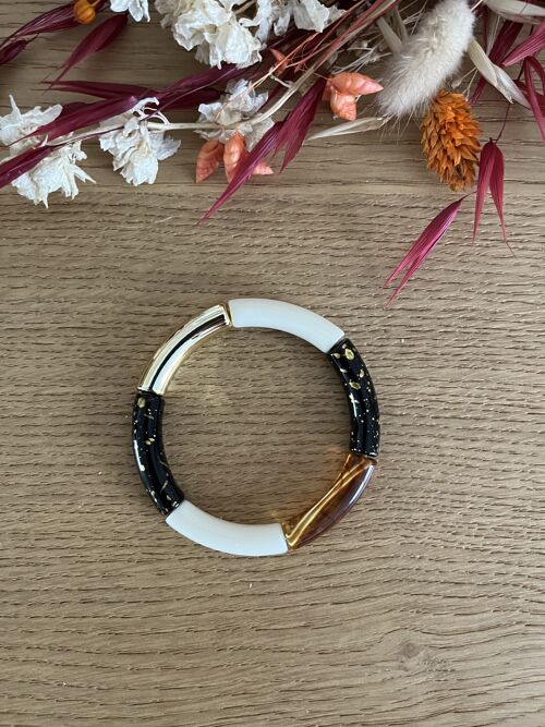 Bracelet en perles/tubes acryliques fins pour femme, modèle LENA