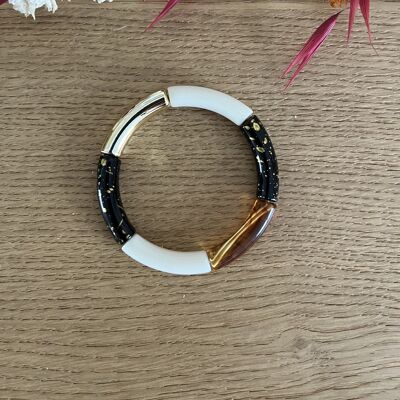 Bracelet en perles/tubes acryliques fins pour femme, modèle LENA