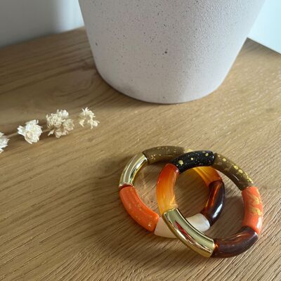 Large acrylic beads/tubes bracelet for women, model ELZA