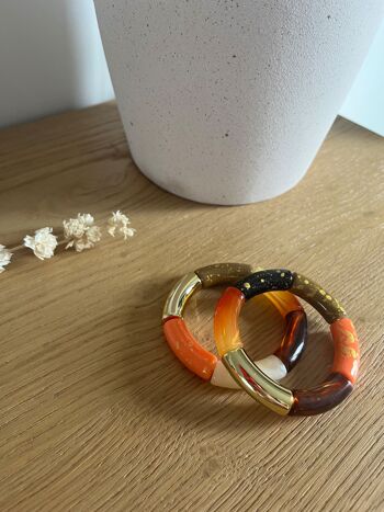 Bracelet en perles/tubes acryliques gros pour femme, modèle ELZA 1
