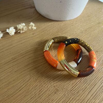 Large acrylic beads/tubes bracelet for women, model ELZA