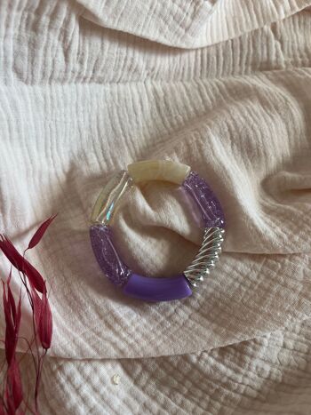 Bracelet en perles/tubes acryliques gros pour femme, modèle ELZA 7