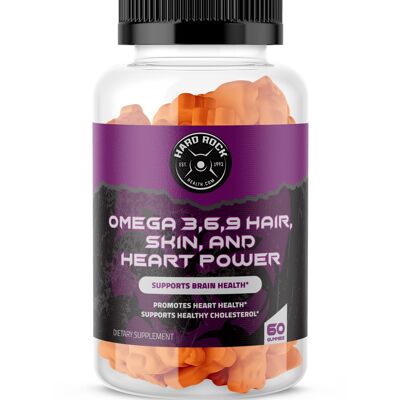 Gomitas Omega 3,6, 9 para la salud del cabello, la piel y el corazón