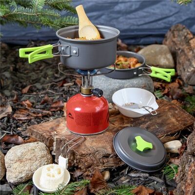Outdoor-Campingtopf, tragbare Kombination, 9-teiliges Set