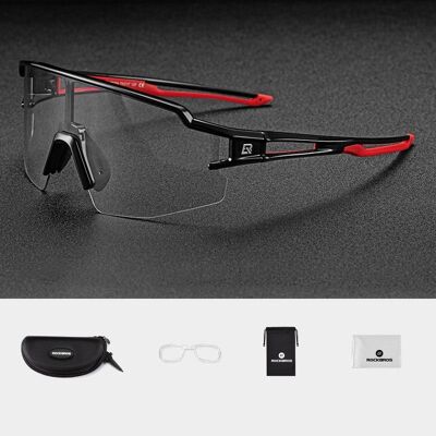 Occhiali da ciclismo fotocromatici Occhiali da sole sportivi con montatura per miopia incorporata polarizzata
