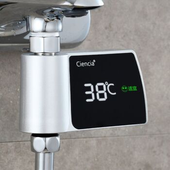 Robinet de douche visuel en plastique sans bain de thermomètre à eau de consommation d'énergie 1