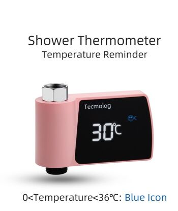 Robinet de douche visuel en plastique sans bain de thermomètre à eau de consommation d'énergie 2