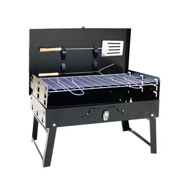 Grille de boîte pliante pour gril à charbon de bois portable 6