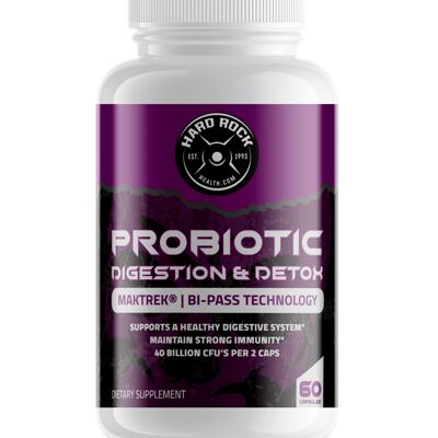 Probiotiques : Digestion et Détox (40 Milliards d'UFC) 60 Gélules
