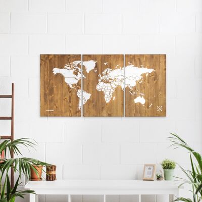 Boîte carte du monde en bois