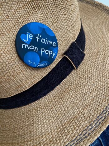 2 Badges épingles 45mm Mamie/Papy 2