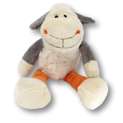 Peluche mouton Elke blanc/orange peluche doudou