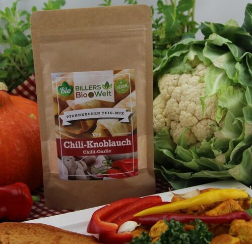Billers Bio Pfannkuchen-Crépe-Teig-Mix, Typ Chili-Knoblauch, vegan, 200g